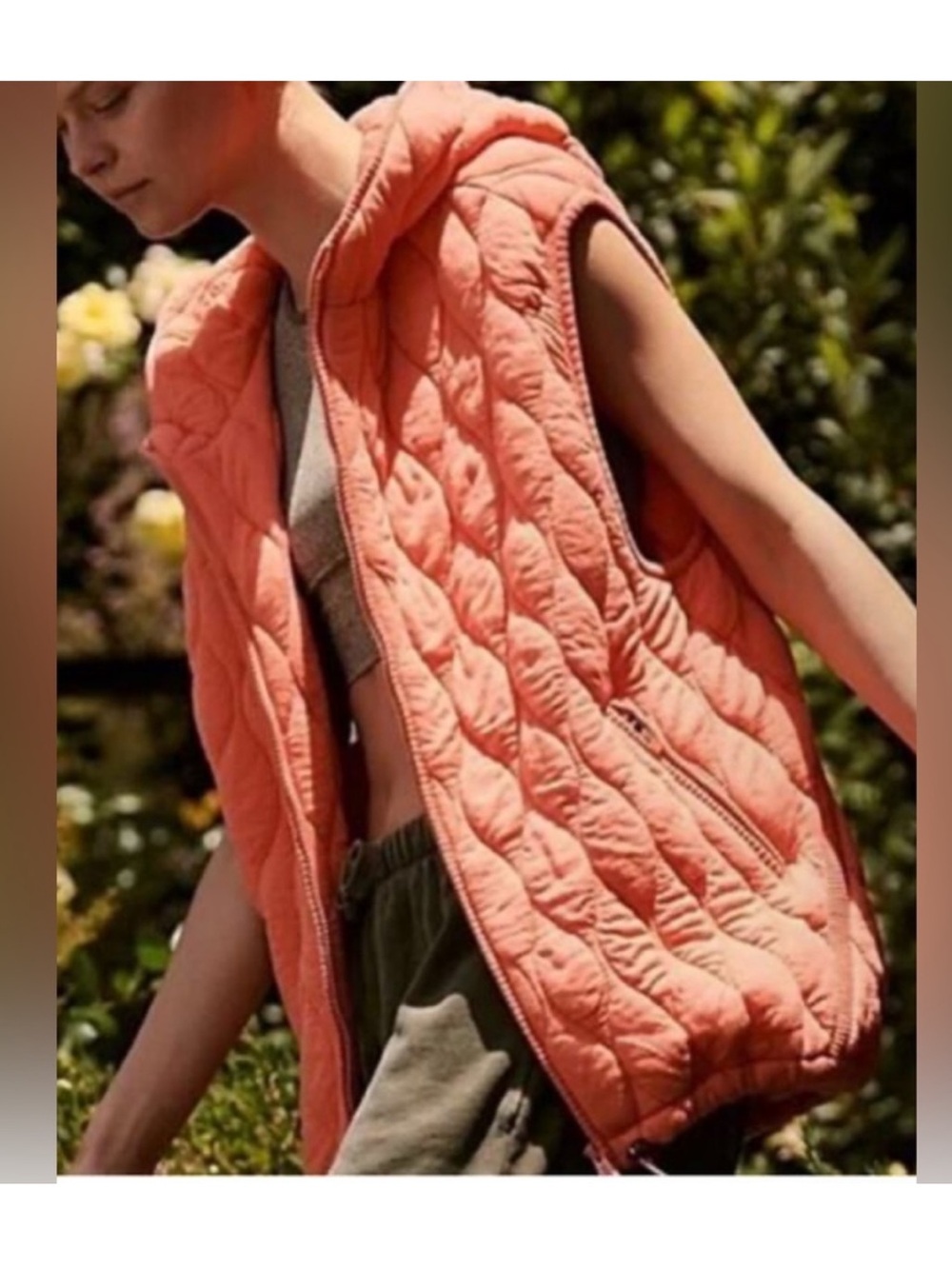 Free People Coral Quilted Hooded Vest - Sleeveless Puffer